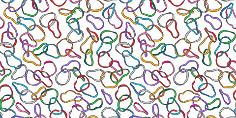 Rubber band wristband bracelet colorful doodle vector Seamless Pattern isolated wallpaper background white
