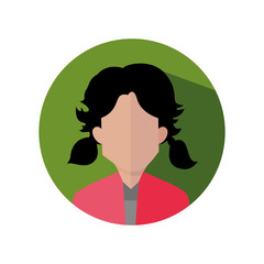 Bonded Hair Women Circular Icon Vector Illustration Graphic