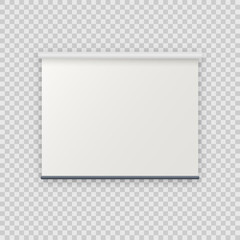 Realistic blank empty vector projection screen projector board mockup template