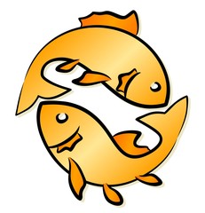 Логотип золотых рыбок.