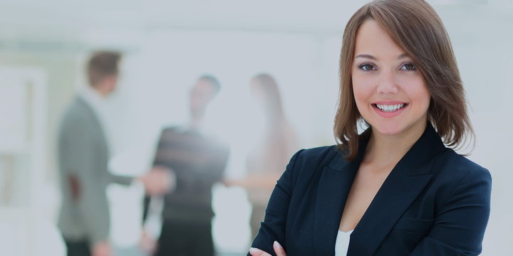 Portrait of a business woman looking happy and smiling