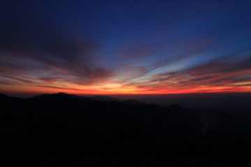 Twilight in mountain Thailand