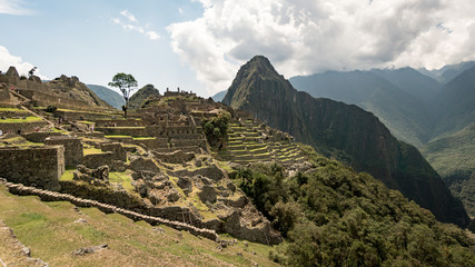 View of the Lost Incan City of Machu Picchu near Cusco, Peru.