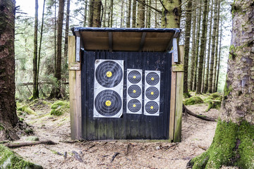 Shooting training camp in the forest