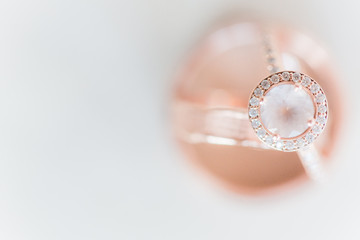 rose gold coloured wedding rings