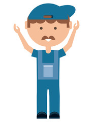 cartoon mechanic man icon