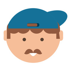 cartoon man face icon