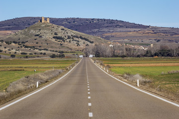 View of the mountainous natural landscape at Daroca, Aragon, Spain