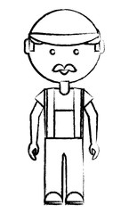 cartoon mechanic man icon