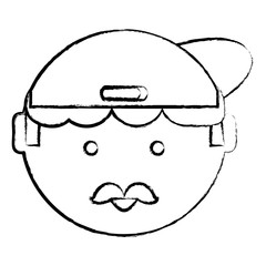 cartoon man face icon