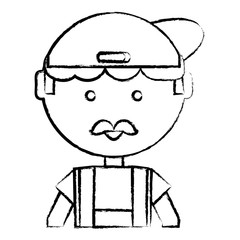 Obraz premium cartoon mechanic man icon