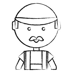 cartoon mechanic man icon