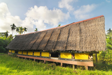 Airai Bai (traditional old meeting house for men) on Palau Babeldaob island, Micronesia
 - obrazy, fototapety, plakaty