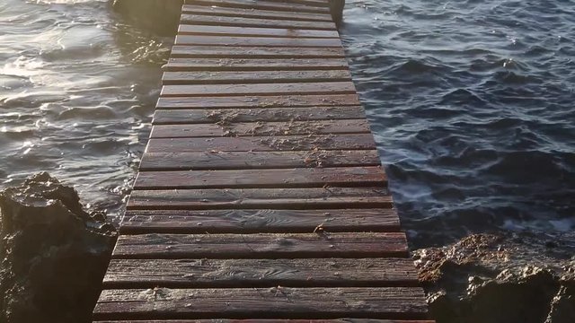 Pier at Hort Cove Beach, Ibiza, Spain