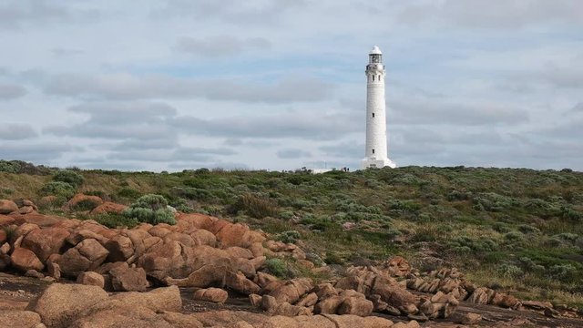 day time shot of west australia's cape leeuwin lighthouse, situated at the most south westerly tip of mainland australia