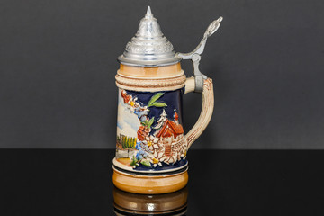 left side of a German beer stein souvnier from the 1950's