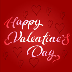 Naklejka premium Happy Valentines Day typography poster with handwritten calligraphy text, isolated on white background. Vector