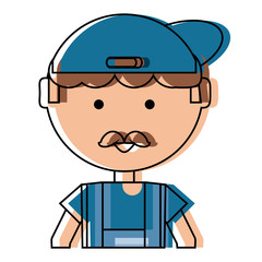 cartoon mechanic man icon