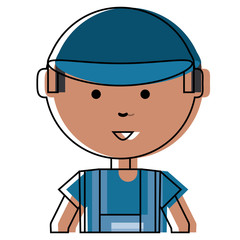 cartoon mechanic man icon