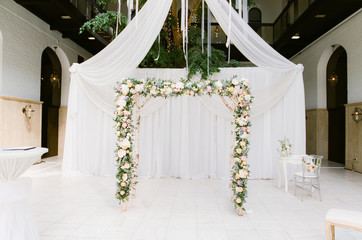 ceremony floral arch backdrop