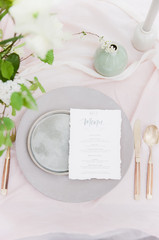 Calligraphy menu wedding