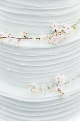 close up ruffled wedding cake