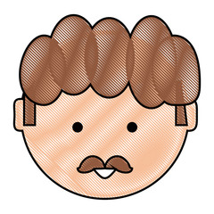 cartoon man face icon