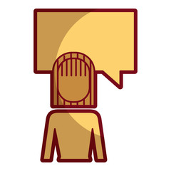 businessman and speak bubble talk message vector illustration