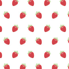 fresh strawberry fruit seamless pattern vector illustration