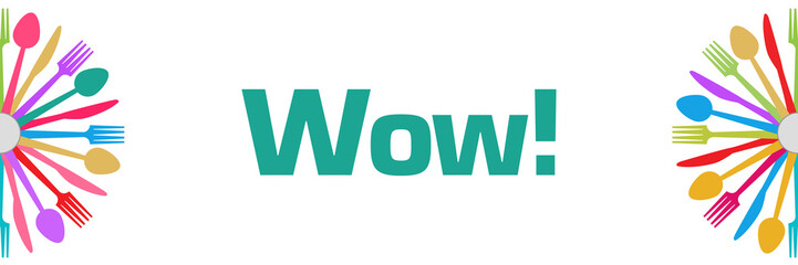 Wow Colorful Spoon Fork Knife Circular Horizontal 