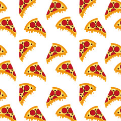 fast food pizza seamless pattern vector illustration