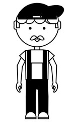 cartoon mechanic man icon