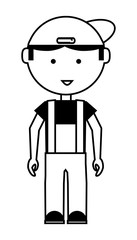 cartoon mechanic man icon