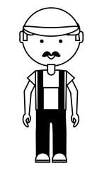 cartoon mechanic man icon