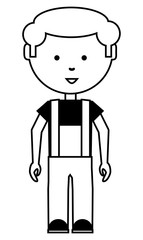 cartoon mechanic man icon