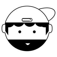 cartoon man face icon