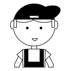 cartoon mechanic man icon