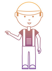 cartoon mechanic man icon