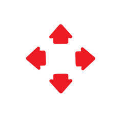 Four way arrows left and right directions opposite. Vector illustration.