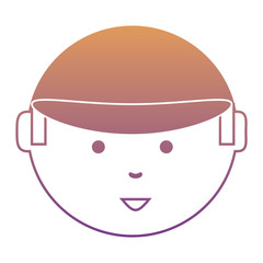 cartoon man face icon