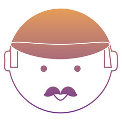 cartoon man face icon