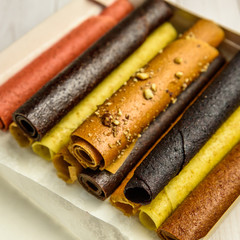 Rolls of tasty fruit paste