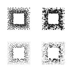 Black color square frames Isolated on white background with space for your text. Rectangular frame. Creative backgrounds for tags, labels, cards. Mosaic  structure. Vector Illustration.