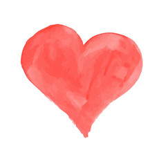Watercolor red heart