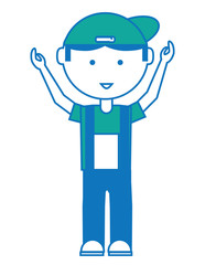 cartoon mechanic man icon