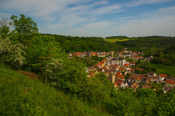 MOENSHEIM, PFORZHEIM, GERMANY - April 29. 2015: Monsheim is a town in the district of Enz in...