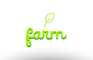 farm word concept with green leaf logo icon company design