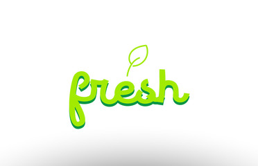 fresh word concept with green leaf logo icon company design