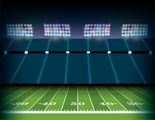 American Football Stadium and Field Background Illustration