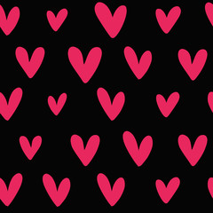 Pink heart seamless pattern
